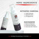 Face Wash Combo for Men | Activated Charcoal Face Wash & Foaming Face Wash with Vitamin C & Hyaluronic acid